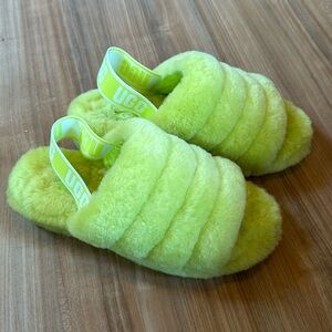 Ugg Green fluff yeah slide
